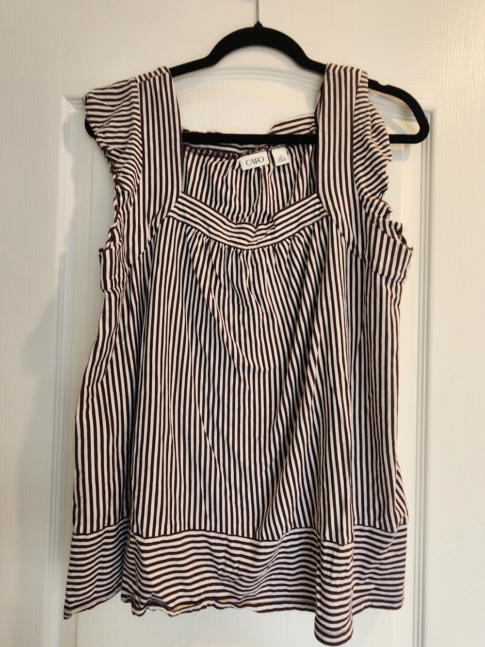 Cato Striped Sleeveless Peasant Top XL EUC